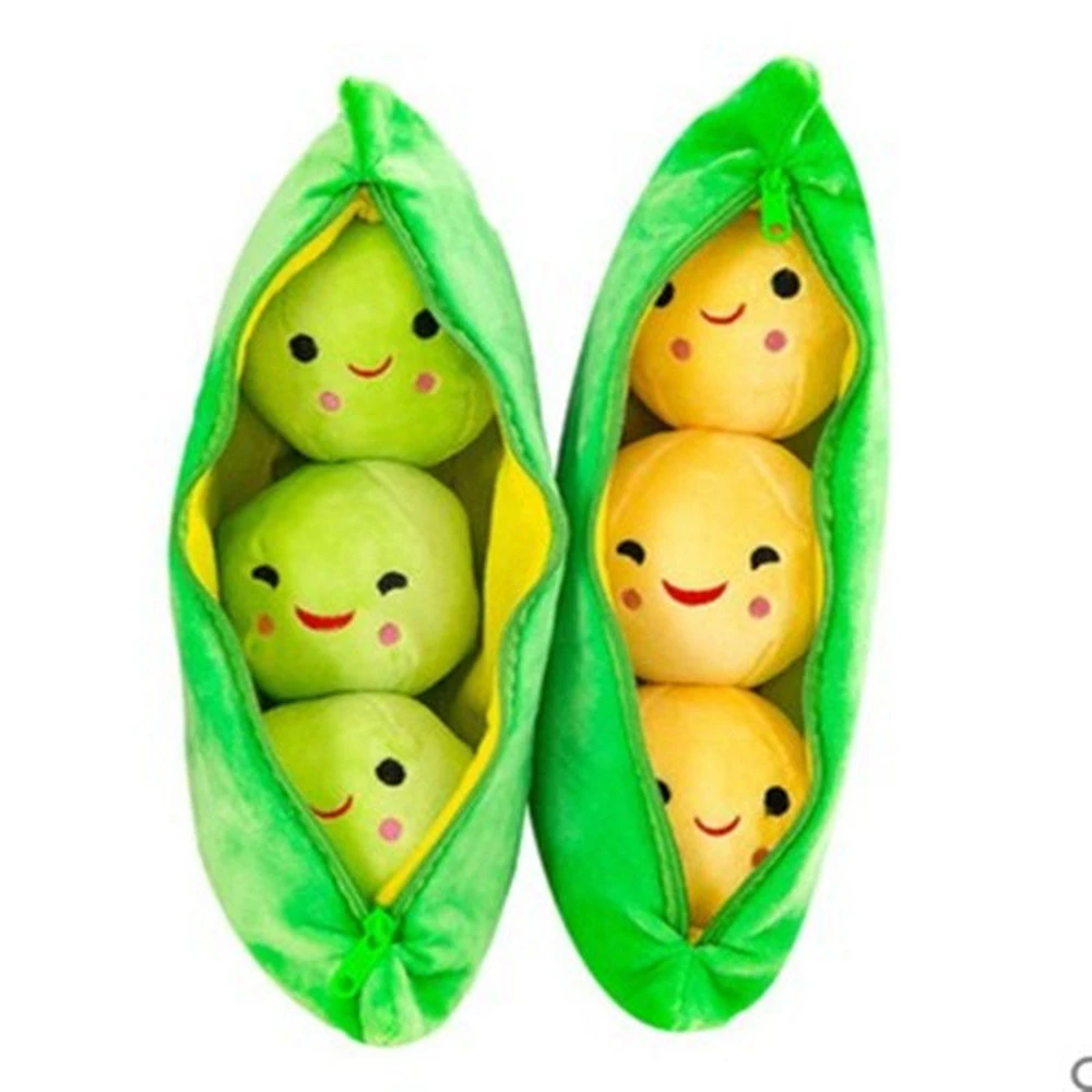 25CM Creative Pea Pod Plant Plush Toy Detachable Bean Cute And Interesting Green Doll To Give Baby Christmas Birthday Gift