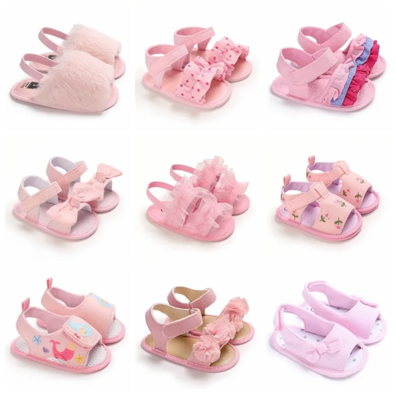 2022 New Baby Summer Comforted Breathable Beach Sandals Are Suitable For Baby Walking Shoes Of 0-18 Months In Solid Color