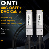 ONTi-Passive Direct Attach Copper Twinax Cable, 40G, QSFP+ to QSFP+ DAC, 0.5m, 1m, 2m, 3M, 5m, for Huawei, Cisco, Dell, Juniper