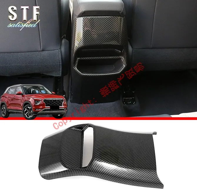 

Carbon Fiber Style Interior Rear Air-Condition Vent Outlet Full Cover Trim For Hyundai IX25 2019 2020 Car Accessories Stickers