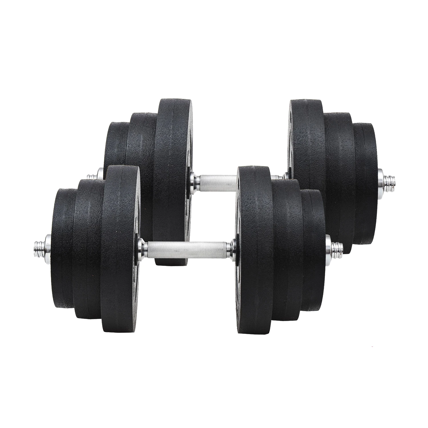 HOMCOM Juego de Mancuernas Pesas de Fitness 40KG Ajustable Gimnasio Domestico y Musculacion con Barra Acero y Discos