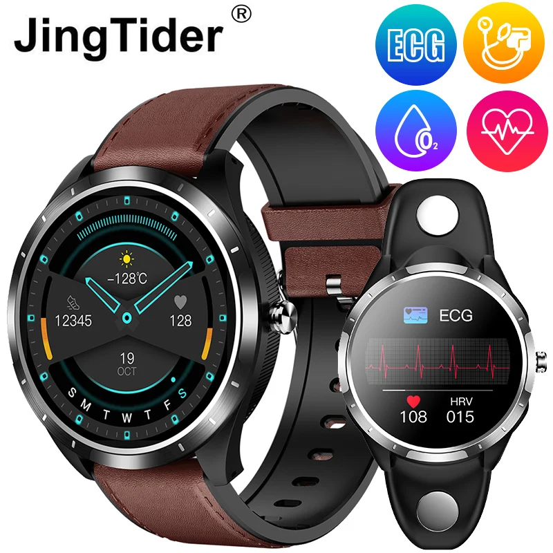 JingTider X3 ECG PPG HRV Smart Watch Heart Rate Blood Pressure SPO2 Monitoring Smart Bracelet IP67 Wateproof Wristbands Weather