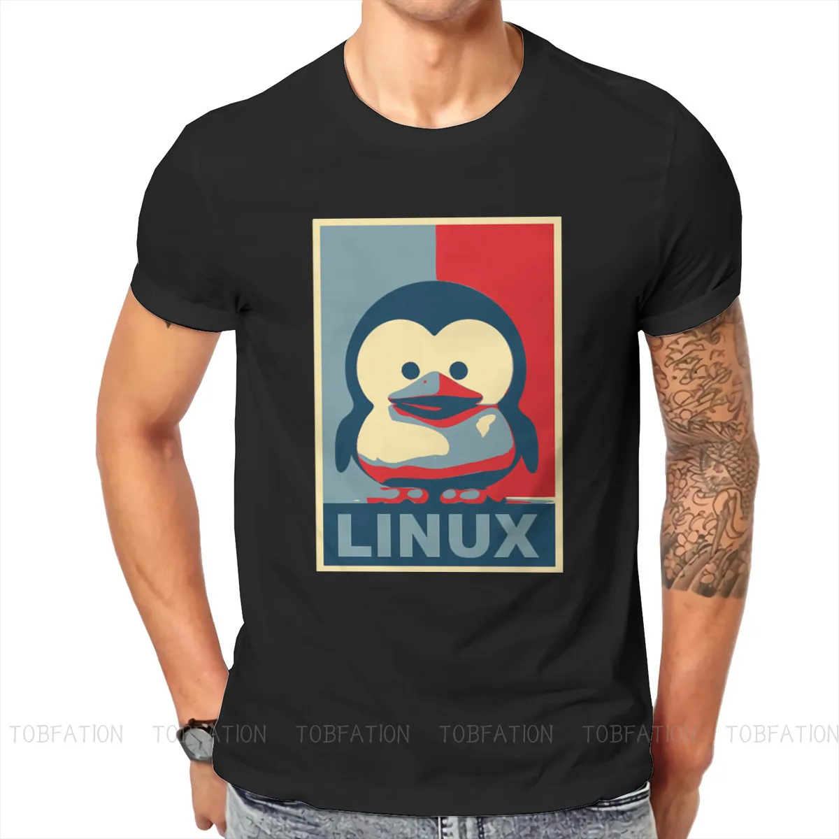 Camiseta 100% de algodón con estampado Linux para hombre, ropa de tendencia, serie de TV de dibujos animados, Pingu Penguin, Robby, Pingi, Pingo, 6XL