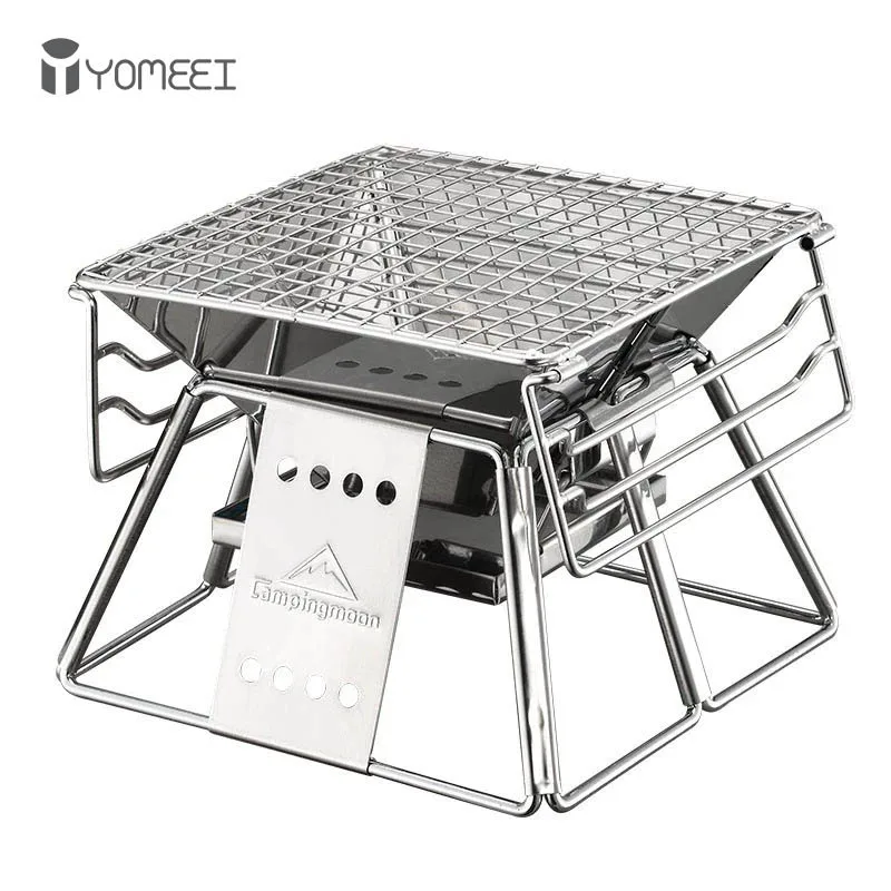 

YOMEEI Portable Stainless Steel BBQ Grill Non-stick Folding Mini Pocket Barbecue Grill Outdoor Camping Picnic Tool