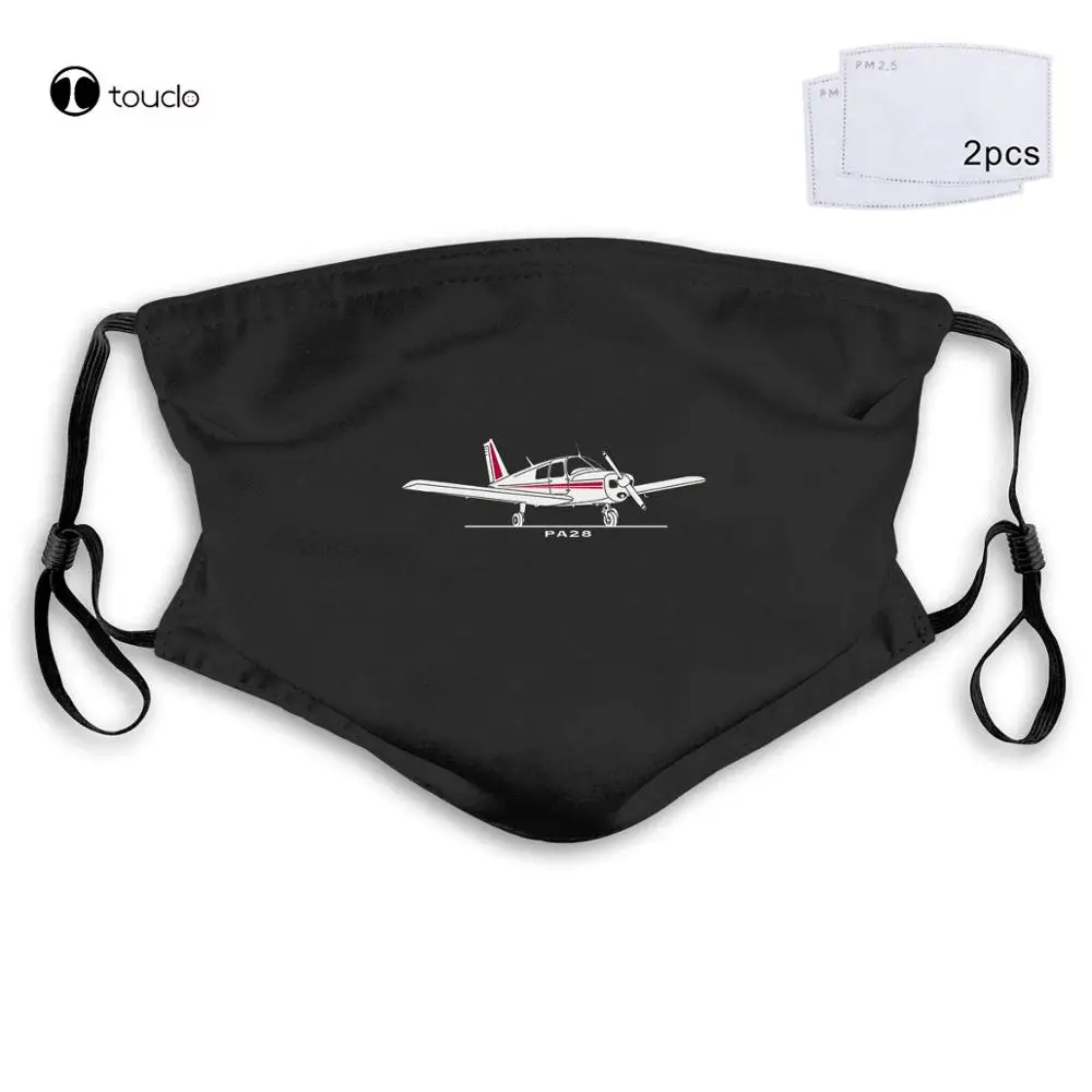 Letters brand Aeroclassic PPL Pilot Piper PA28 Aircraft Inspired Face Mask Filter Pocket Cloth Reusable Washable