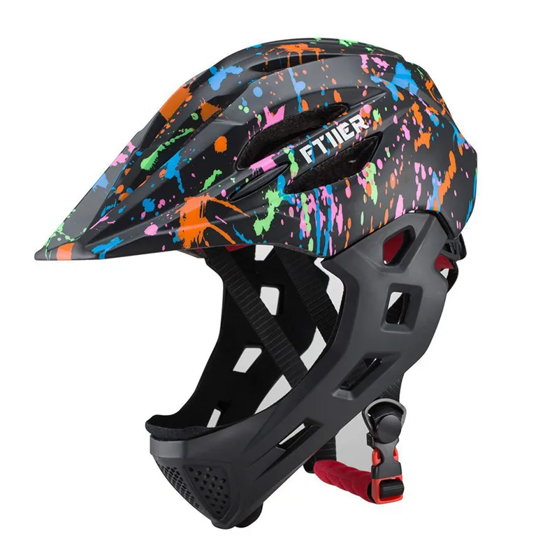 2024 NEW LED Kids Full Face Mountain Bike Helmet Balance Bike Sports Safety Kids Full Covered Helmets Downhill Scooter BMX Child