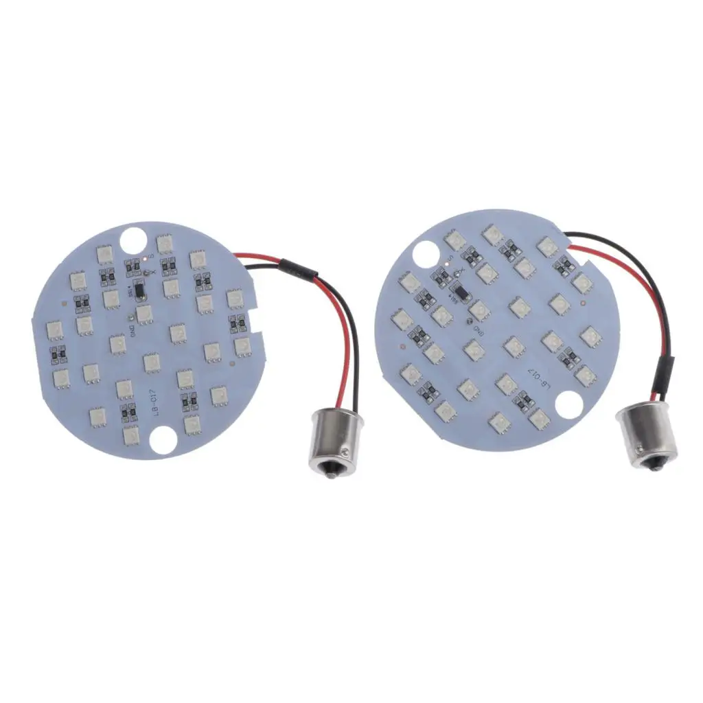 1 Pair 3'' Motorcycle LED Touring Turn Signal Lights 1156 Fit for most 1986-2013 Harley models with 2 screw lenses.