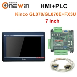 Kinco GL070 GL070E HMI Touch Screen Kit 7 inch panel and FX3U 14/24/32/48/56 MT/MR PLC with program cable