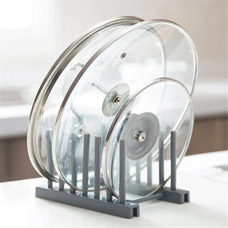 Kitchen Organizer Pot Lid Rack Stainless Steel Spoon Holder Pot Lid Shelf Cooking Dish Rack Pan Cover Stand