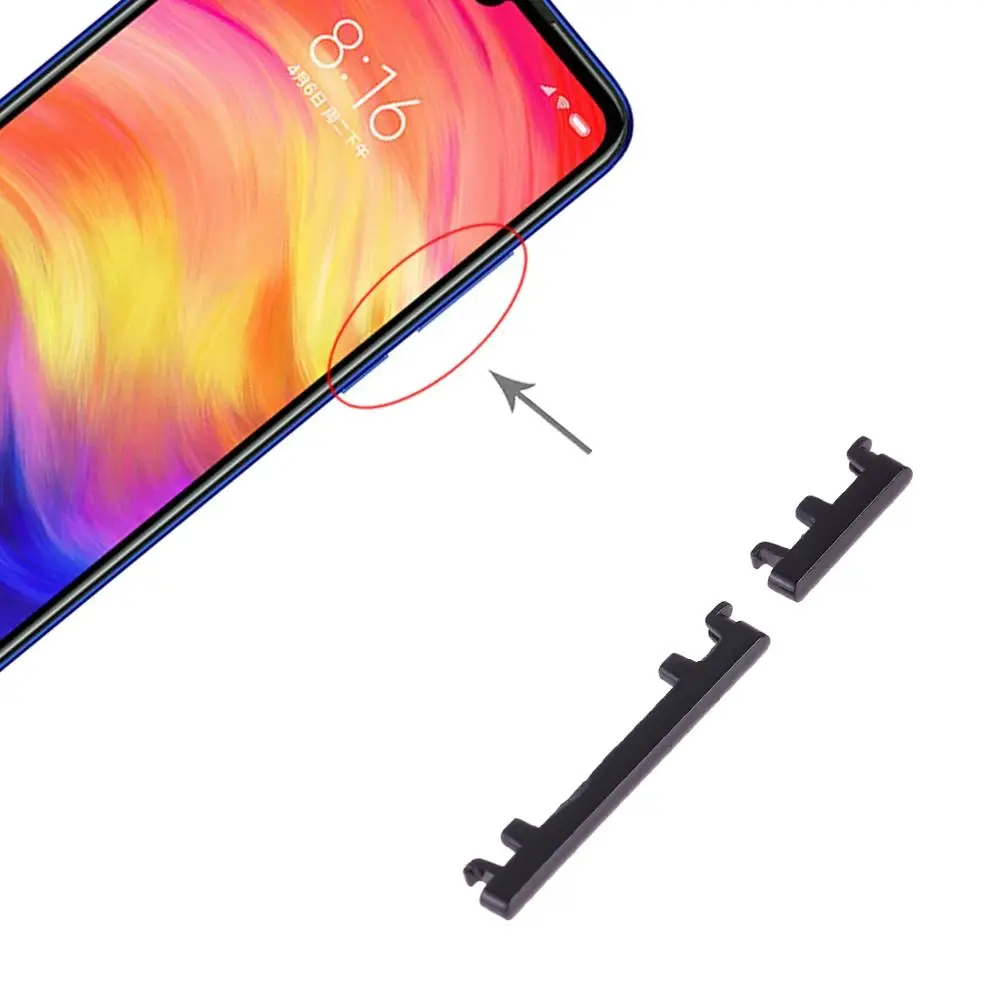 Przycisk zasilania i przycisk regulacji głośności dla Xiaomi Redmi Note 7 Pro / Redmi Note 7 przyciski boczne części zamienne przełącznik Flex Cable