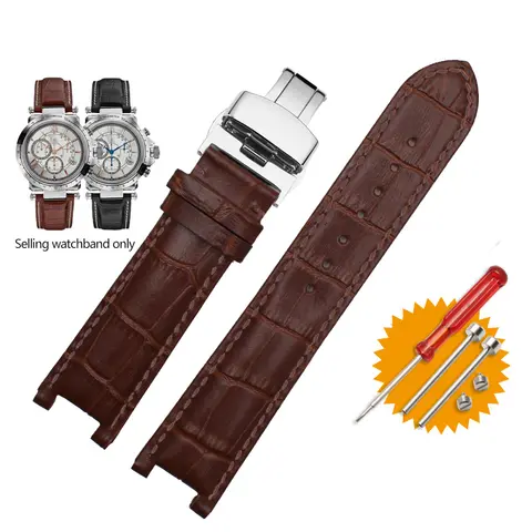 Genuine Leatehr Watchband 20*11mm 20*12mm 22*13mm for GC Guess Car-tier PASHA W3108/HPI004 Watch Strap Butterfly Buckle Bracelet