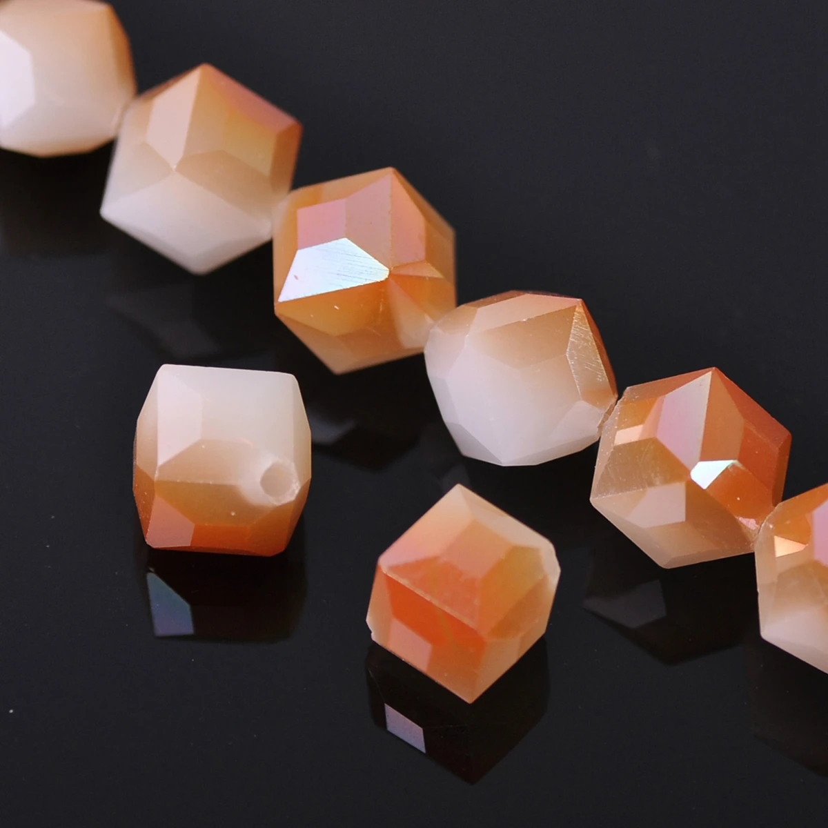 10pcs Diagonal Hole 10mm Cube Square Faceted Crystal Glass Loose Crafts Beads For Jewelry Making DIY