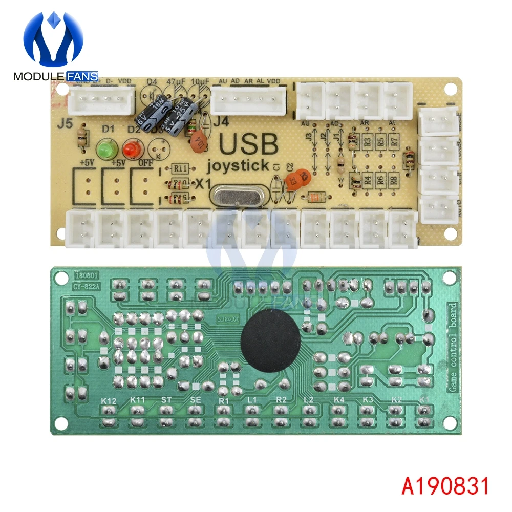 Zero Delay Arcade USB Encoder PC to Joystick Push Buttons Wired Cables For MAME Fight Stick Control Module Board