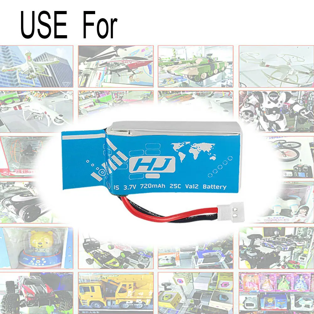 4個3.7v 720mah 882540 25C充電式バッテリーのli-po + usb充電器51005プラグ