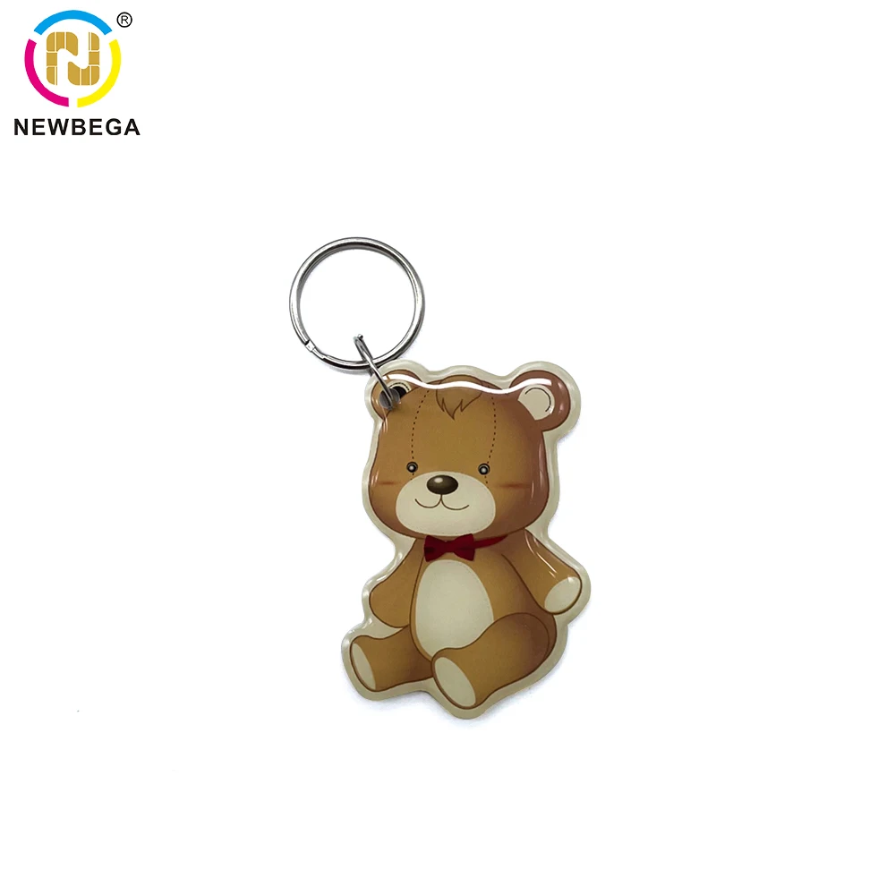 TK4100 Bear Epoxy Card Keychain RFID 125khz Waterproof Keyfobs Proximity  Access Control Card