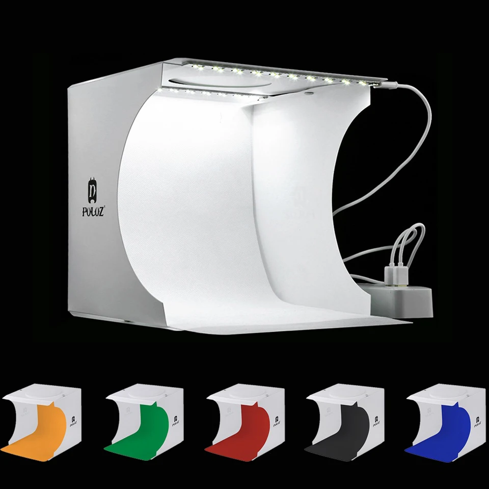 المحمولة استوديو الصور التصوير 2 LED لوحات للطي الفيديو مربع الإضاءة ستوديو التصوير خيمة مربع عدة منتشر Softbox العلبة الخفيفة