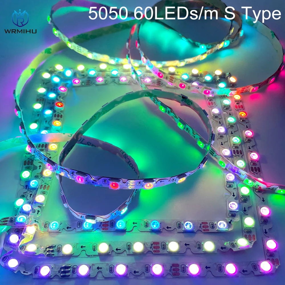 Imagem -04 - Luz de Tira Inteligente Led Pixel Estreito Dobrável Endereçável Individualmente Dc5v Ws2812b Sk6812 Pcb 3535 5050rgb mm mm mm