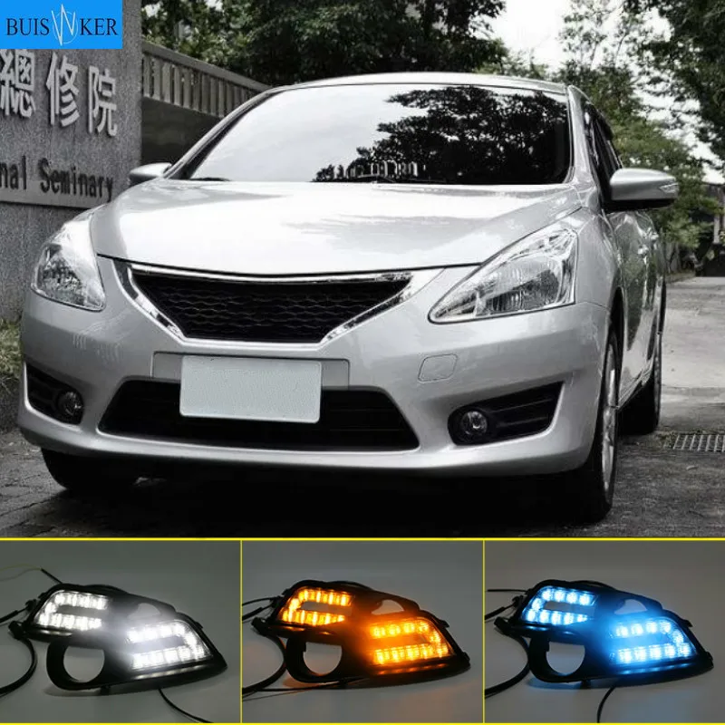 

1 Pair For Nissan Tiida 2011 2012 2013 2014 2015 of 12V Car Auto LED Daytime Running Light Lamp DRL Fog Lamp Cover Fits