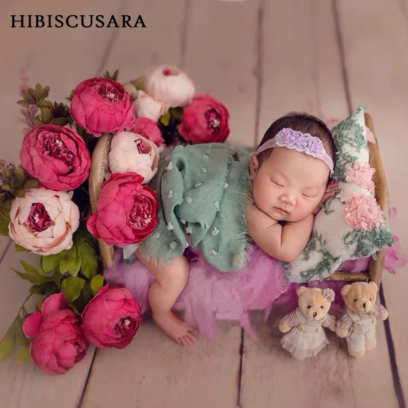 Newborn Baby Photography Posing Pillows Flower Infant Photo Posing Beans Small Pillow Square Studio Photo Props Accessories