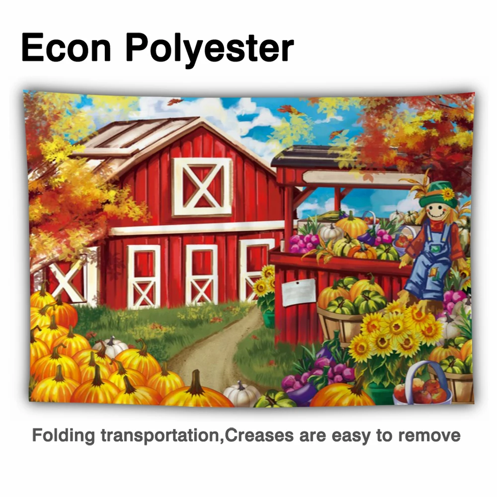 Funnytree مزرعة الحظيرة حفلة خلفية الخريف اليقطين الشكر زهرة باريار البيت فزاعة العشب خلفية عيد ميلاد