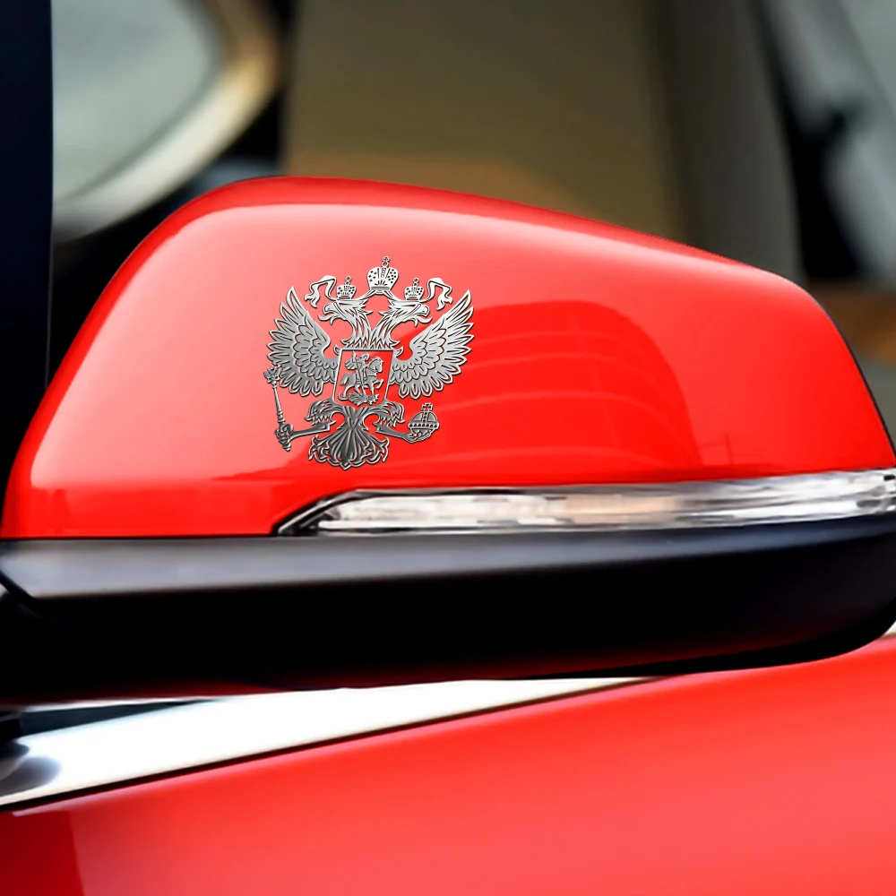 3D Nickel Metal Coat of Arms of Russia Car Window Body Sticker Russian Federation Eagle Badge Automobile Motorcycle Laptop Decal
