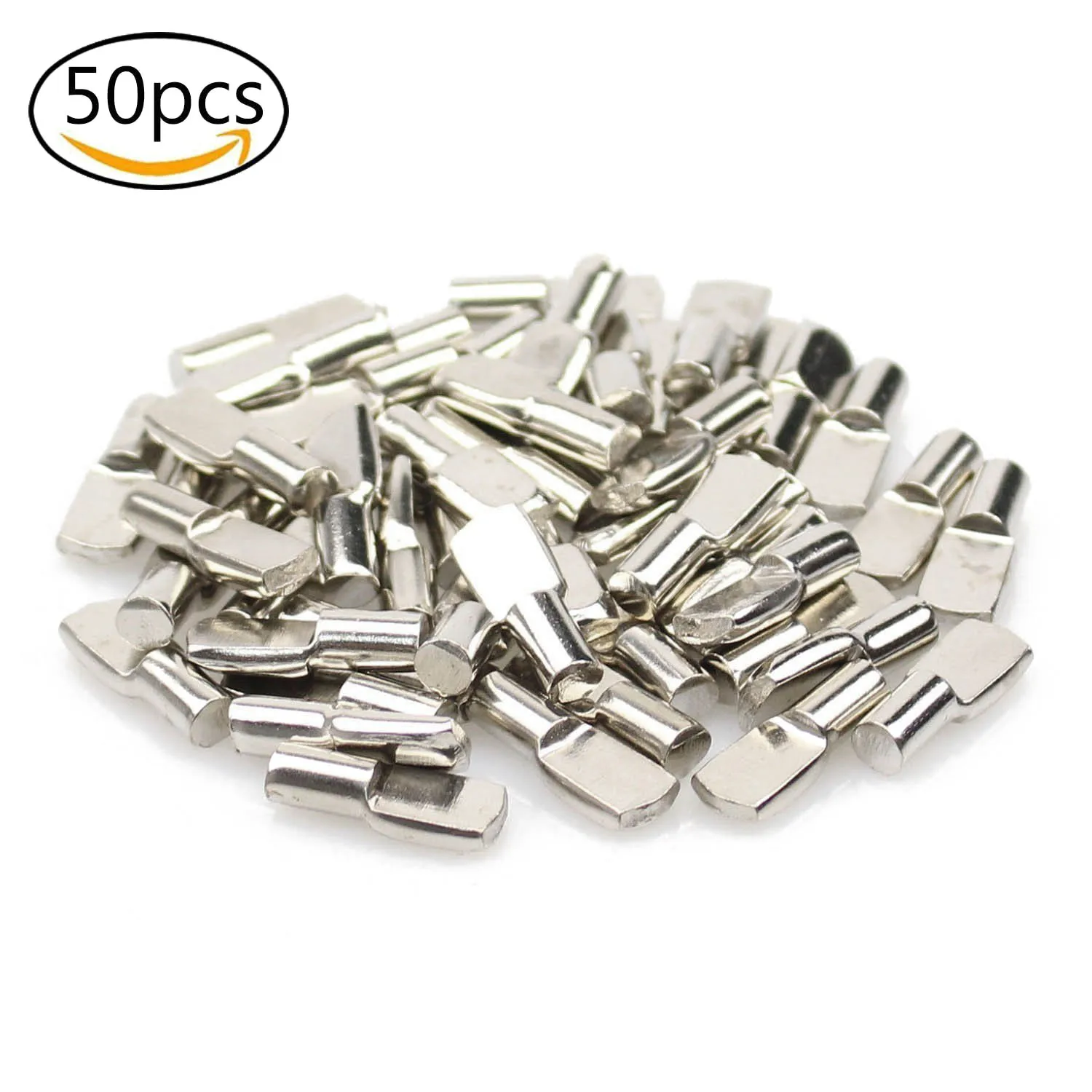 Hot 50PCS 5mm Shelf Pins, Spoon Shape Cabinet Furniture Shelf Support Pegs Nickel Plated shelf pins