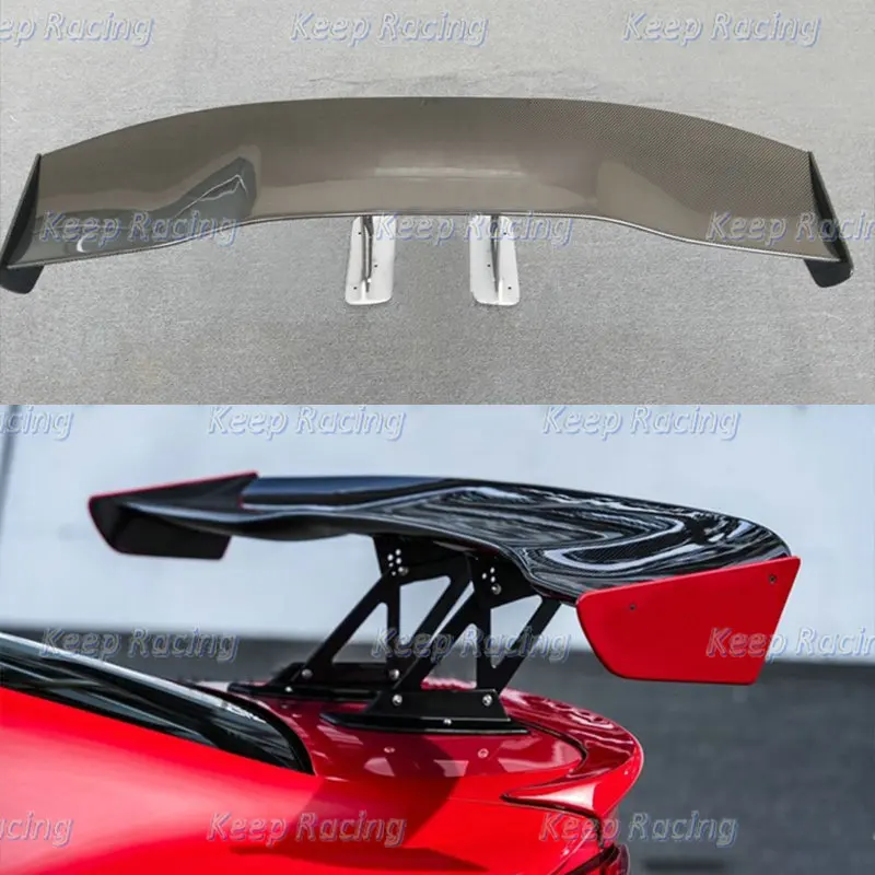 VTX Style Type 2 Carbon Fiber GT Wing Center Mount Fibre Glossy Rear Spoiler Trunk Splitter For 13-21 FT86 GT86 FRS ZN6 BRZ ZC6