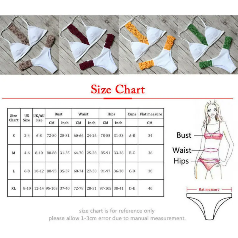 Women Fashion Padded Bra Bandage Swimsuit Push-up Bikini Set Swimwear Beachwear