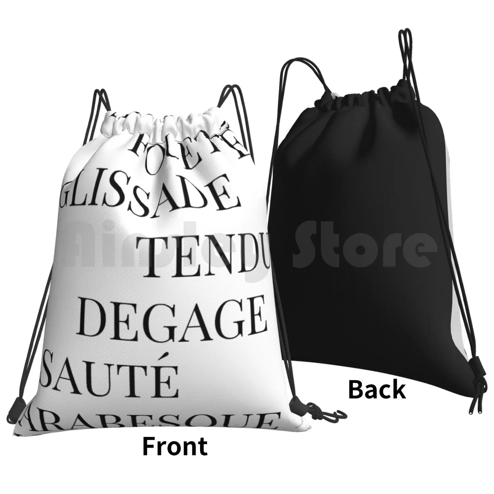 It's All French To Me Backpack Drawstring Bag Riding Climbing Gym Bag Dance French Ballet Style Music Beat Rhythm Tap Pointe