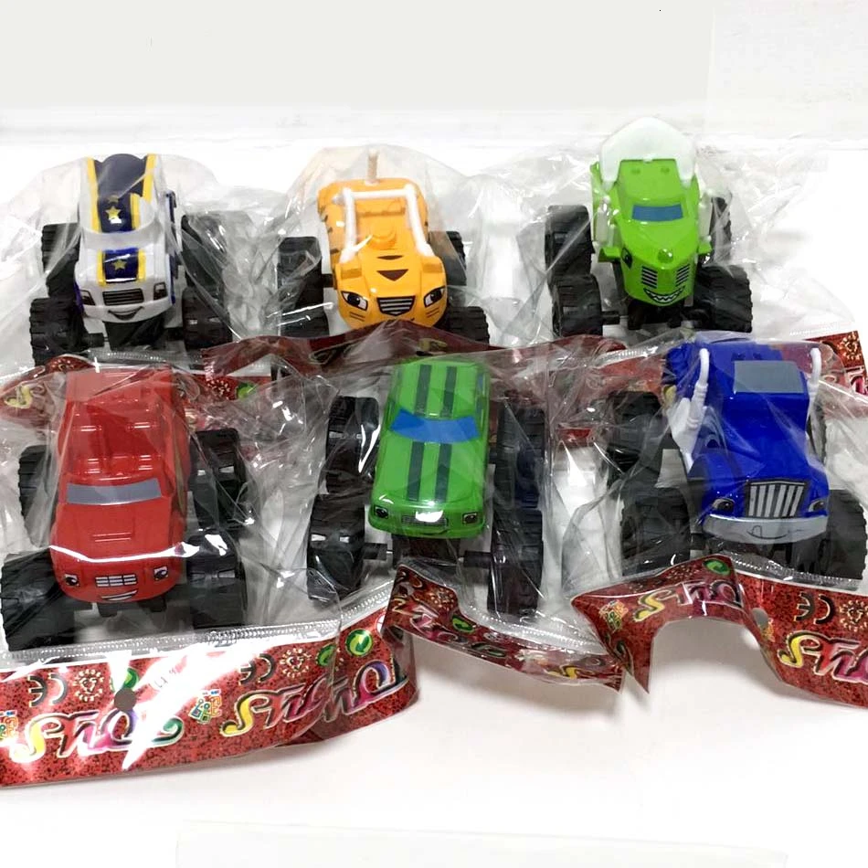 6PCS Racing Car Blaze Monster Diecast Toy Russia Miracle Crusher Truck Toys Vehicle Car Transformation Toys Best Gifts For Kids