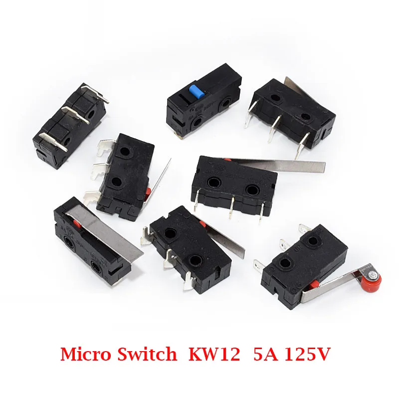 Travel switch KW12 limit contact button light touch micro-motion range switch 3 straight handle 2 three feet 125V250V