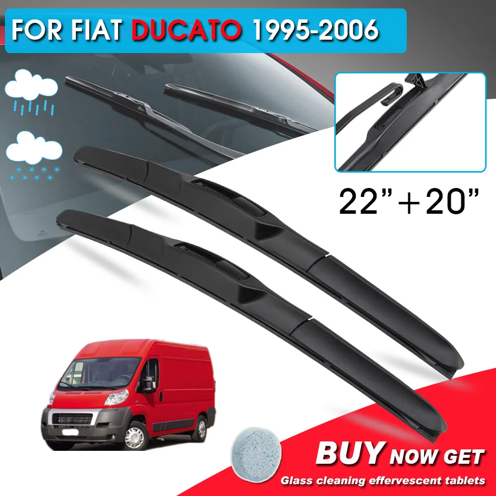 

BROSHOO Car Front Window Windshield Wipers Blade For Fiat Ducato 22"+20" LHD&RHD Car Model Year 1995-2006 Auto Accessories