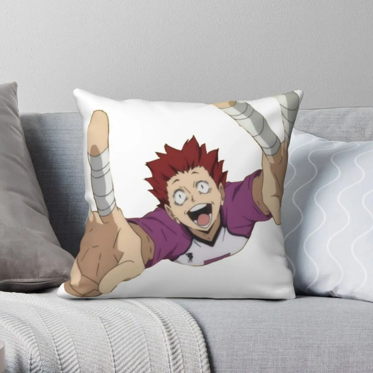 Satori Tendo Haikyuu Square Pillowcase Polyester Linen Velvet Printed Zip Decor Pillow Case Room Cushion Cover