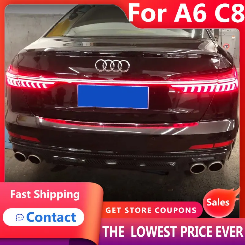 HANA  for Audi A6 Tail Lights 2019-2021 A6 C8 LED Tail Lamp Animation DRL Dynamic Signal Brake Reverse auto Accessories