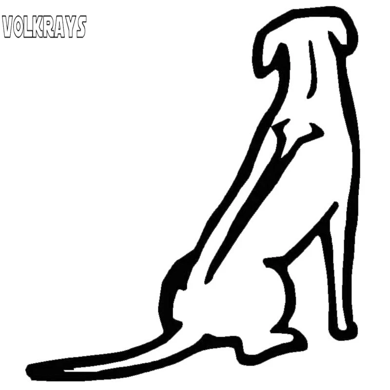 Volkrays Fashion Car Sticker Rhodesian Ridgeback Dog Accessories Reflective Waterproof Vinyl Decal Black/Silver,14cm*12cm