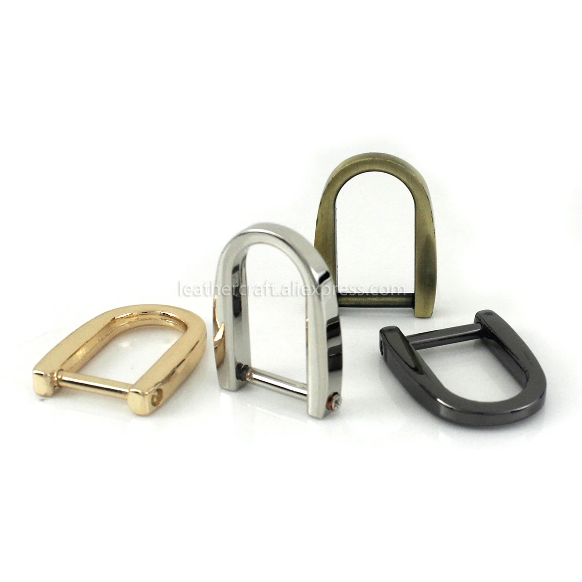 1pcs Metal Detachable Open Screw D Ring Buckle Shackle Clasp for Leather Craft Bag Strap Belt Handle Shoulder Webbing