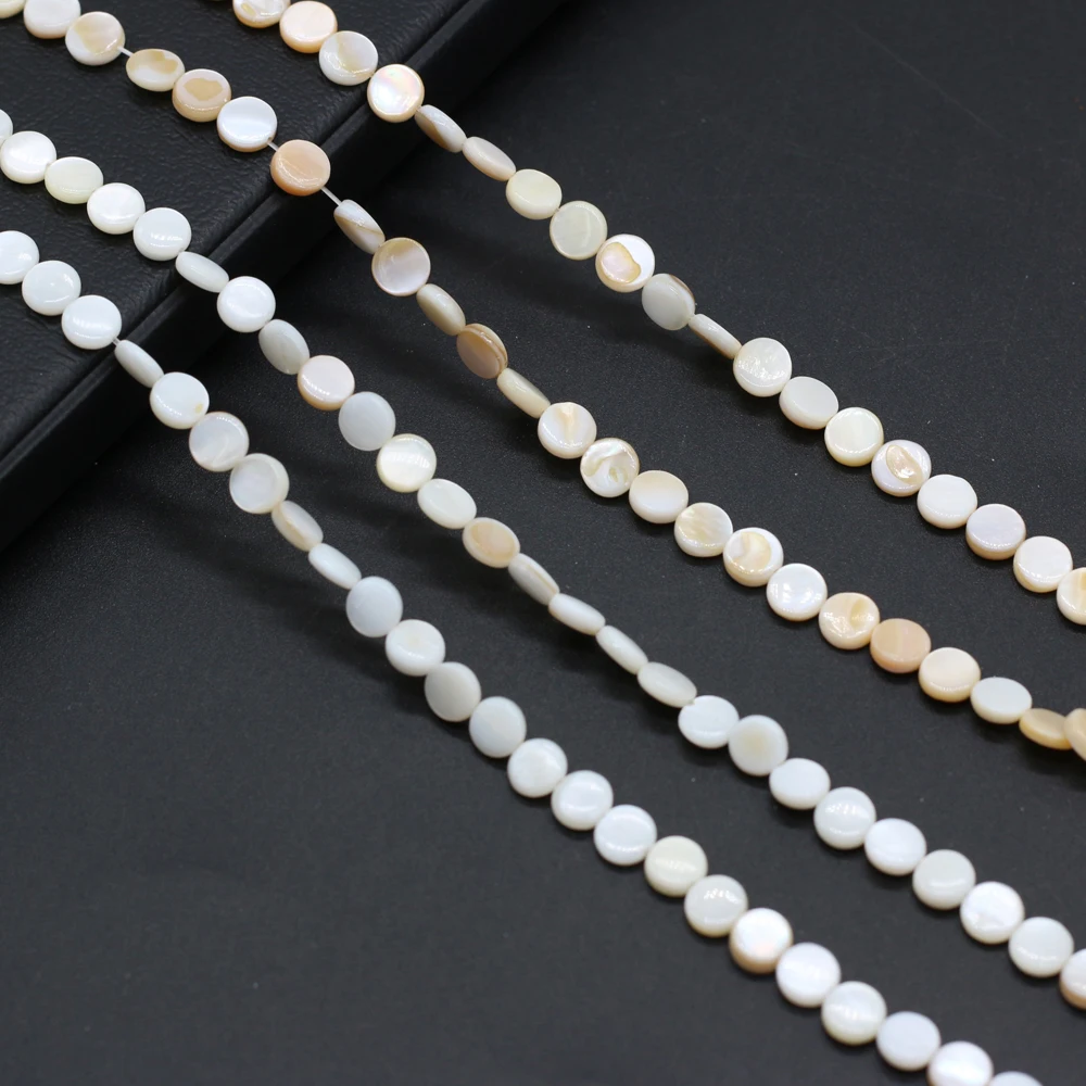 Natural shell beads mother of pearl round sheet shape loose spacer beaded for jewelry making DIY necklace bracelet accessories