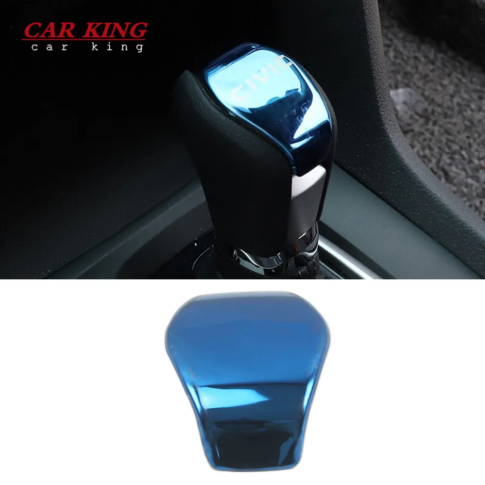 Stainless steel Auto Styling Stickers For Honda Civic 10th 2016 2017-2019 Accessories Interior Gears Shift Knob Cover decoration