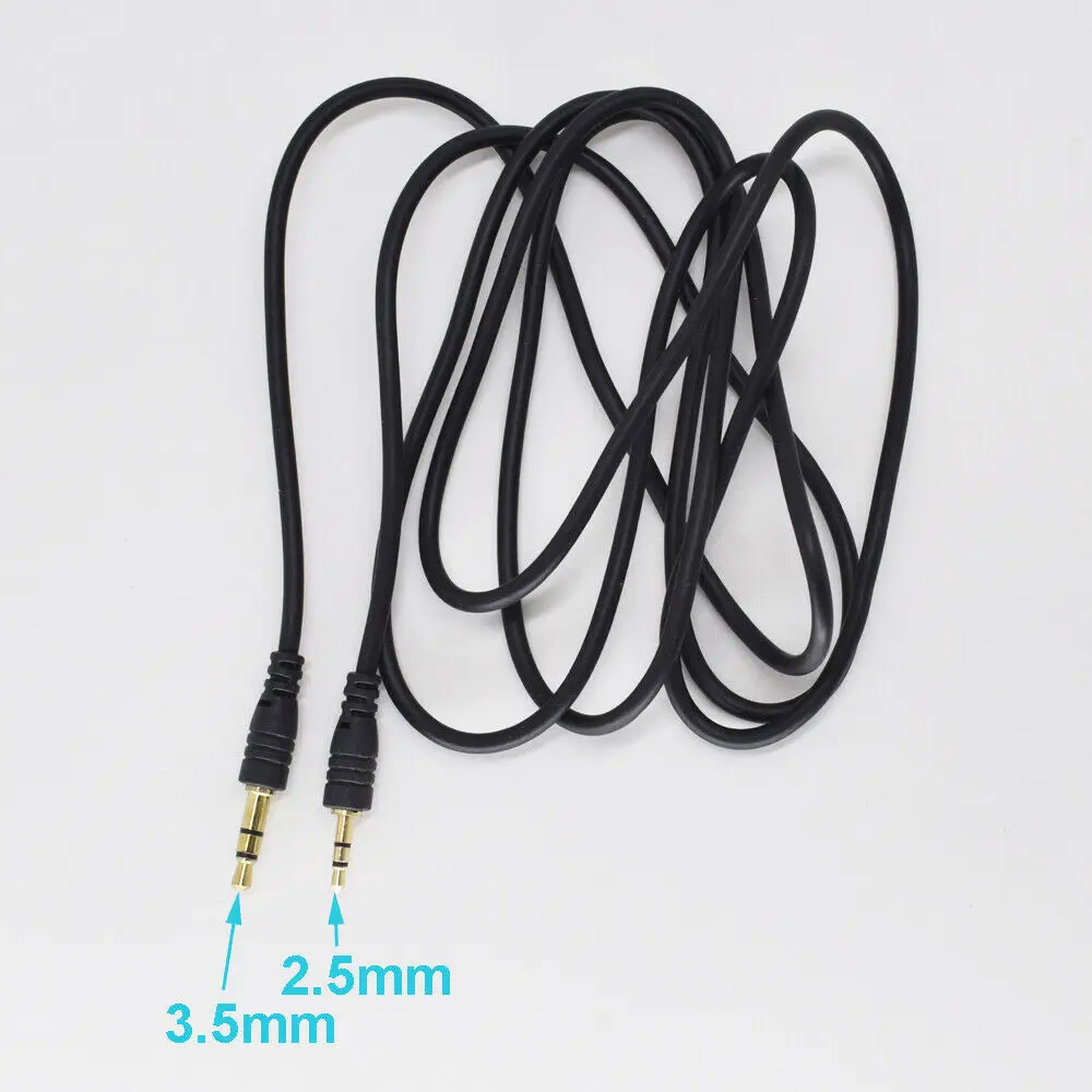 1pc 2.5/3.5 Stereo Audio Cable 3.5mm Male to 2.5mm Male Plug M/M 1.5 Meters