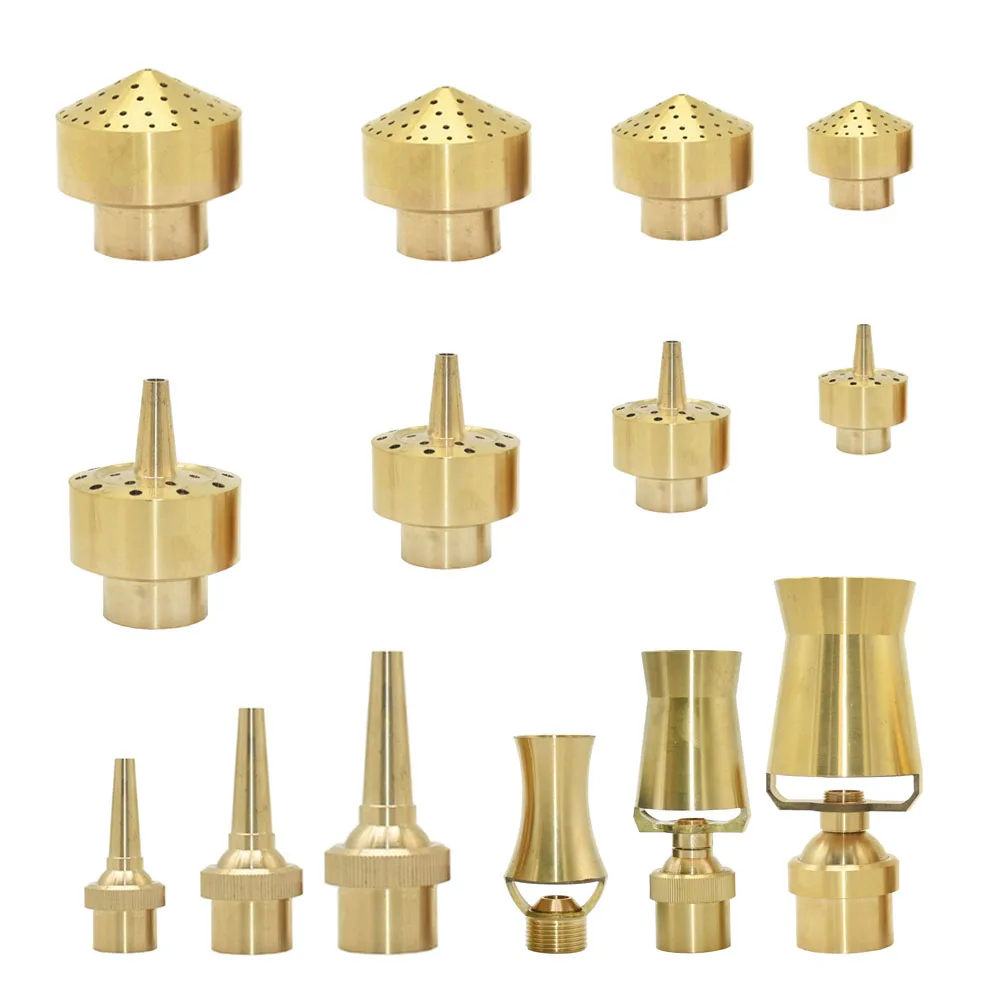 1/4 1/2 3/4 1 1.5 inch Thread Fountain Nozzle Garden Decorative Outdoor Water Fountain Pond Adjustable Brass Sprinklers