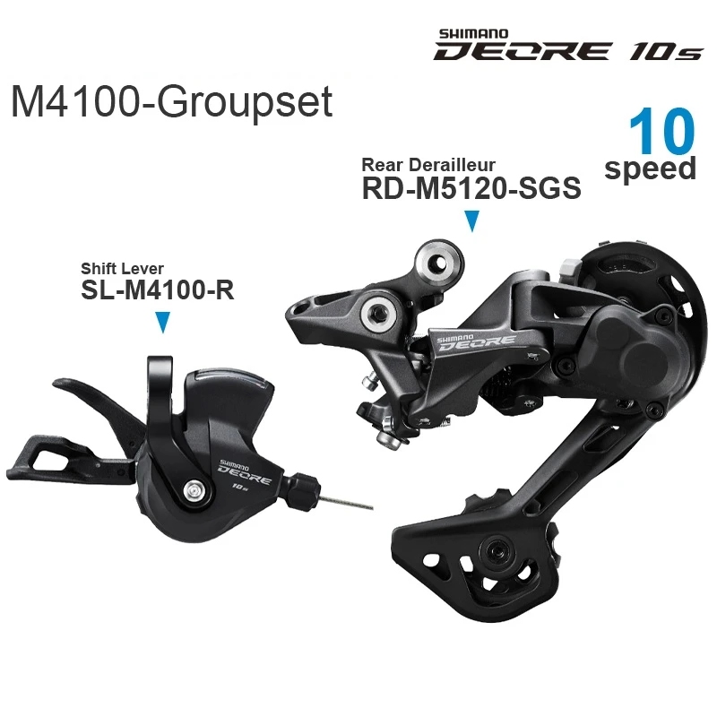 SHIMANO DEORE M4120 2x10v/11v Groupset M4100 Shifter and M4120 /M5120 Rear Derailleur - SHADOW RD - 2x10/11-speed Original parts