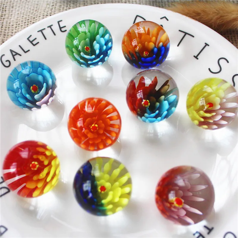 9PCS 25MM สีสันแก้วคอนโซลเกม Pinball ขนาดเล็ก Marbles Pat ของเล่นลูกปัดเด็กเล่น Bouncing Ball