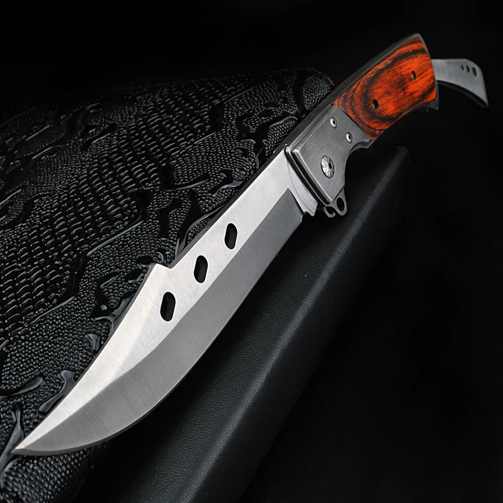 XUAN FENG cuchillo plegable para exteriores, cuchillo de supervivencia salvaje, cuchillo táctico para acampar, cuchillo de caza de acero de alta dureza