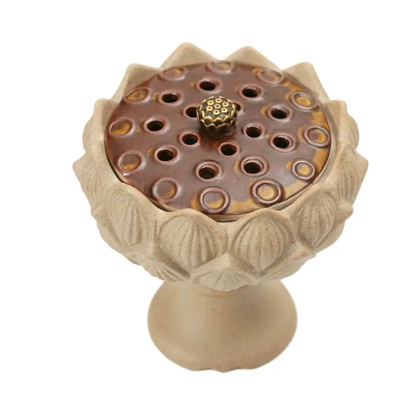 

1Pcs Ceramic Indoor purification air incense burner holder Censer luxury Decor Stick Fragrance Aromatherapy creative lotus base