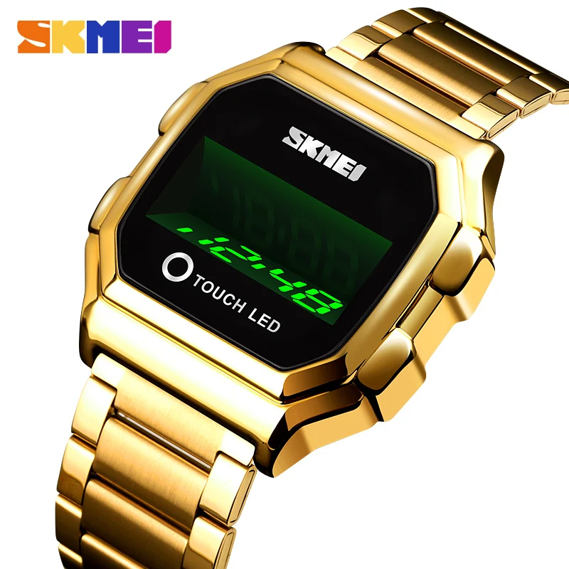 SKMEI Creative Touch Screen LED Digital Watches For Men Fashion Waterproof Wristwatches Electronic Clock reloj hombre 1650