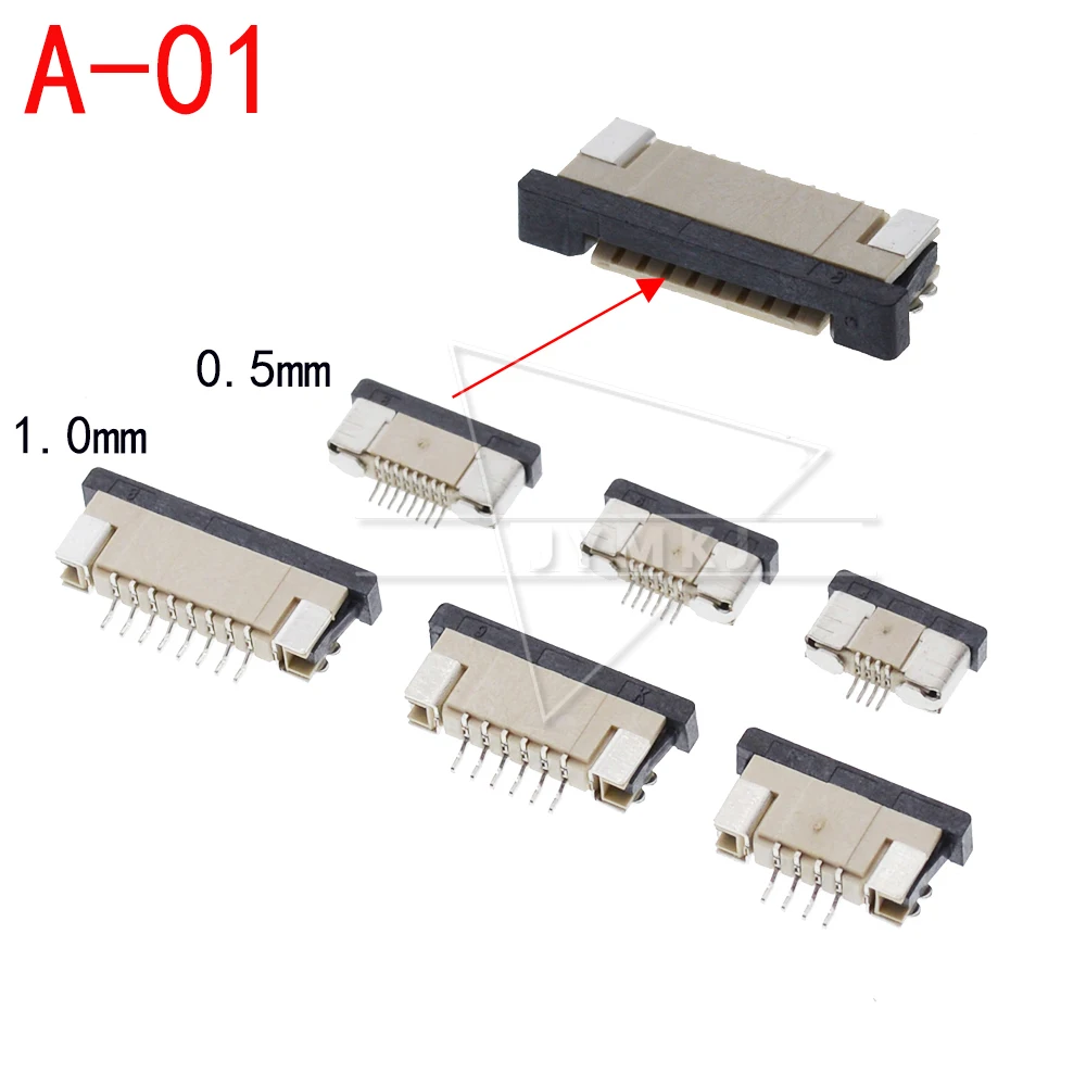 FPC FFC Flat Cable Connector 0.5mm/1mm Pitch 4P 5P 6P 8P 10P 12P 14P 16P 18P 20P 22P 24P 26P 28P 30P 34P 36P 40P 45P 50P 54P 60P