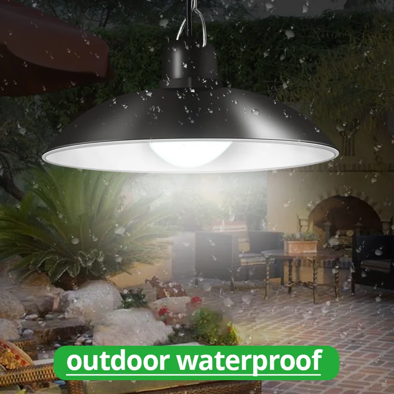 New Solar Chandelier LED Retro Bulb Lamp Outdoor Waterproof Remote Energy Saving Indoor Double Lamp 12v camping  camping lights