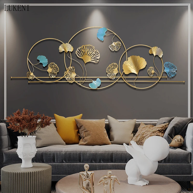 Chinese Style Creative Living Room Sofa Room Wall Decoration Porch Background Wall Decoration Pendant Light Luxury Iron Art