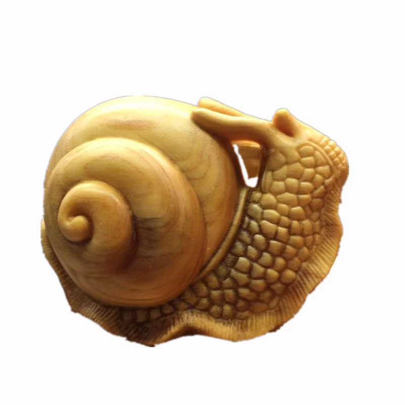 Handmade Thuja woodcarving snail ornaments wood animal decoration crafts