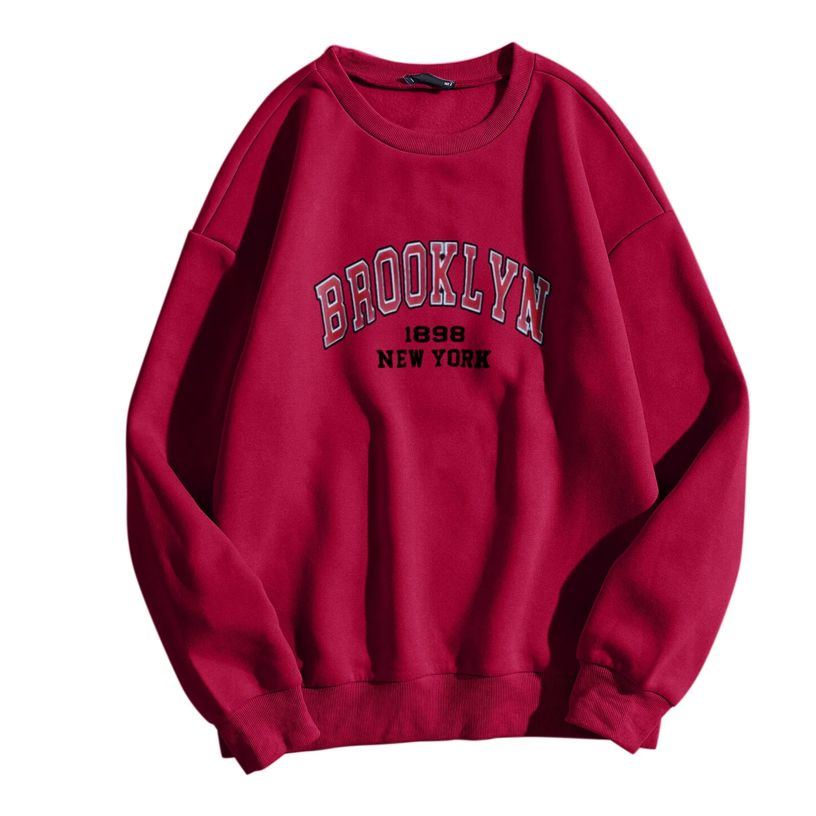 Autumn Hoodies Sweatshirts Women's Fashion Letter Brooklyn Print O Neck Long-sleeve Hooded Pullover Sweatshirt Tops Толстовка